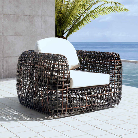 Dynasty Outdoor Swivel Armchair with Sunbrella Cushion Model 22382-BMNP-CUSH by Skyline Design