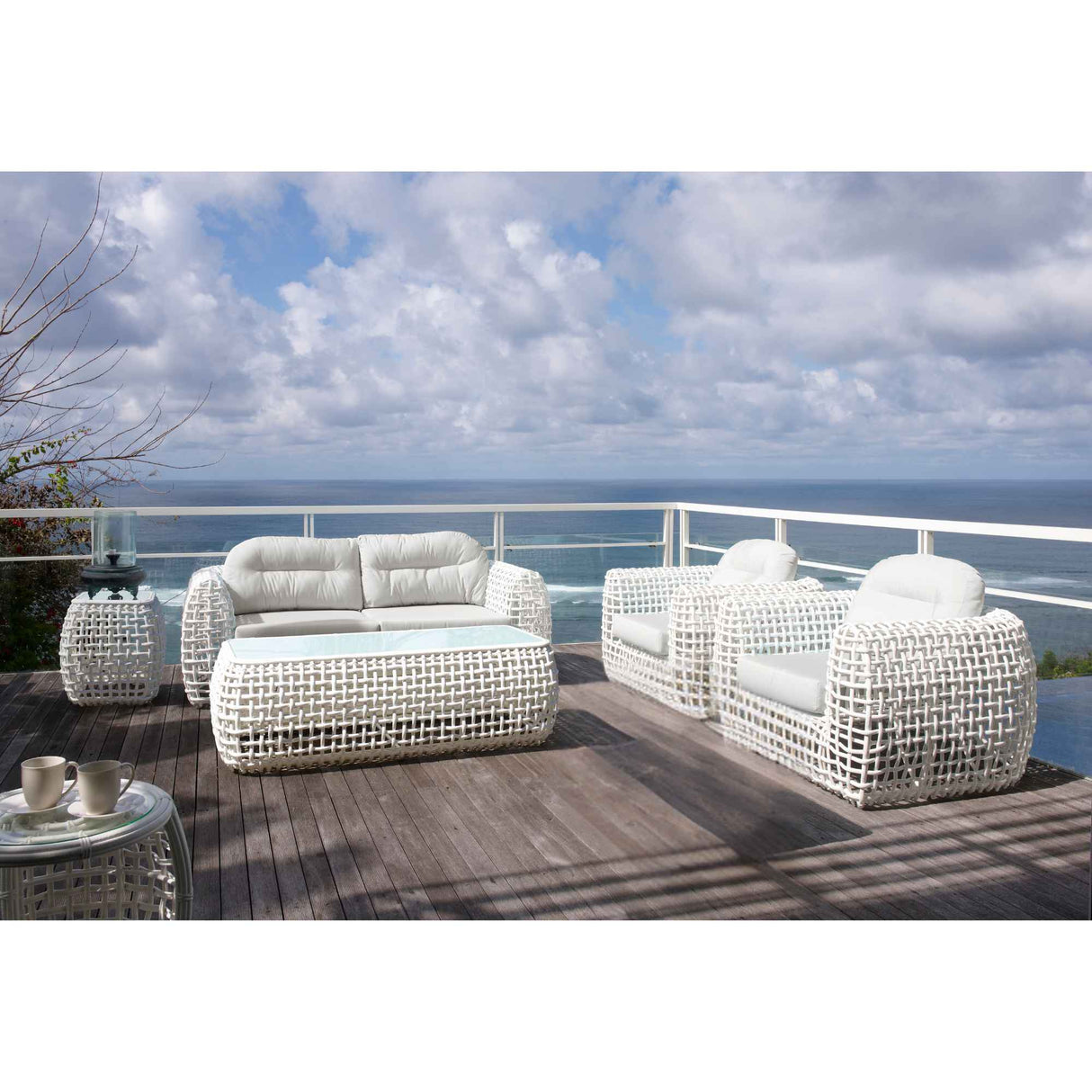 Dynasty Outdoor 5-Piece Seating Set with Sunbrella Cushion Model 22383-WMNP-5PC-CUSH by Skyline Design