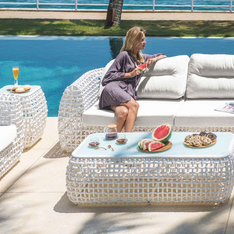 Dynasty Outdoor 5-Piece Seating Set with Sunbrella Cushion Model 22383-WMNP-5PC-CUSH by Skyline Design