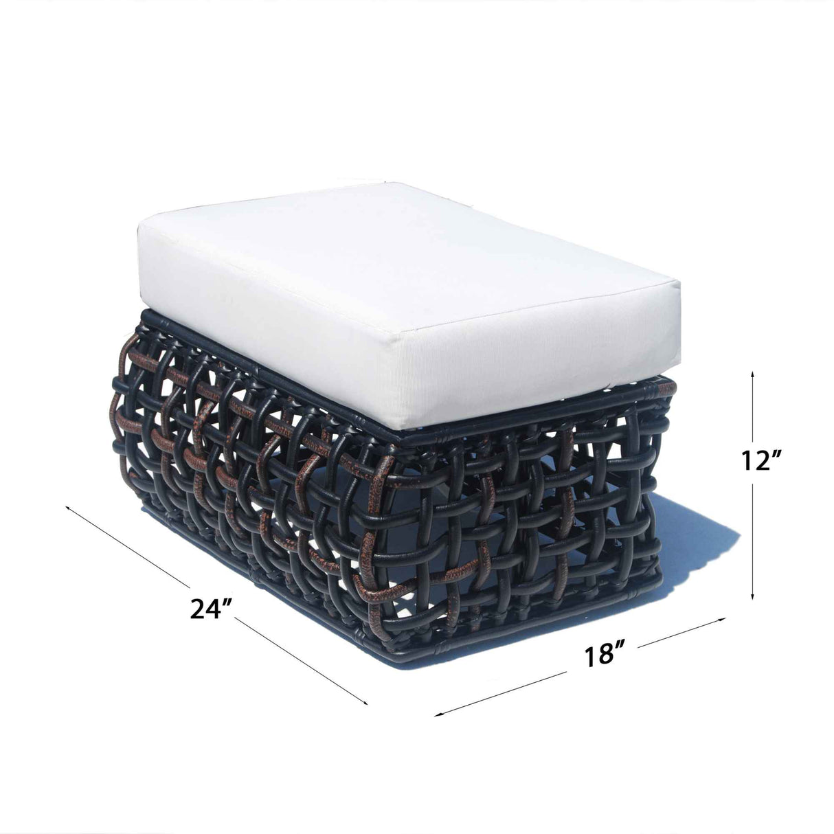 Dynasty Outdoor Ottoman with Sunbrella Cushion Model 22386-BMNP-CUSH by Skyline Design