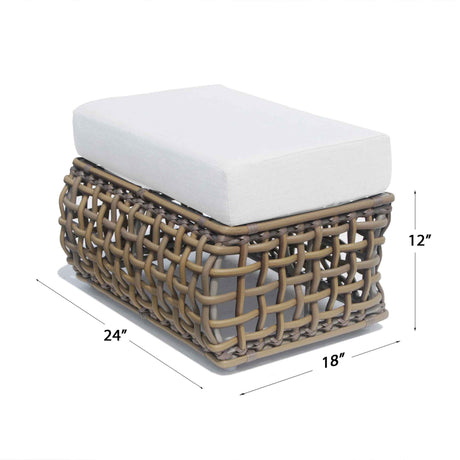 Dynasty Outdoor Ottoman with Sunbrella Cushion Model 22386-KMNP-CUSH by Skyline Design