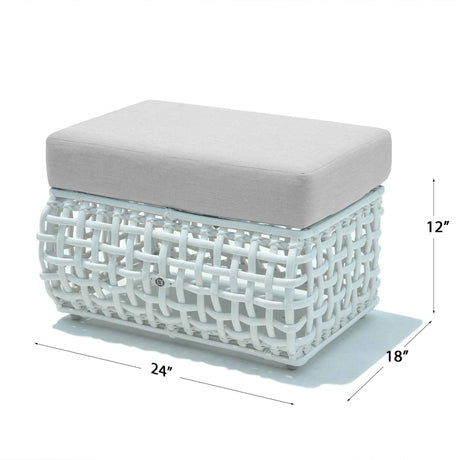 Dynasty Outdoor Ottoman with Sunbrella Cushion Model 22386-WMNP-CUSH by Skyline Design