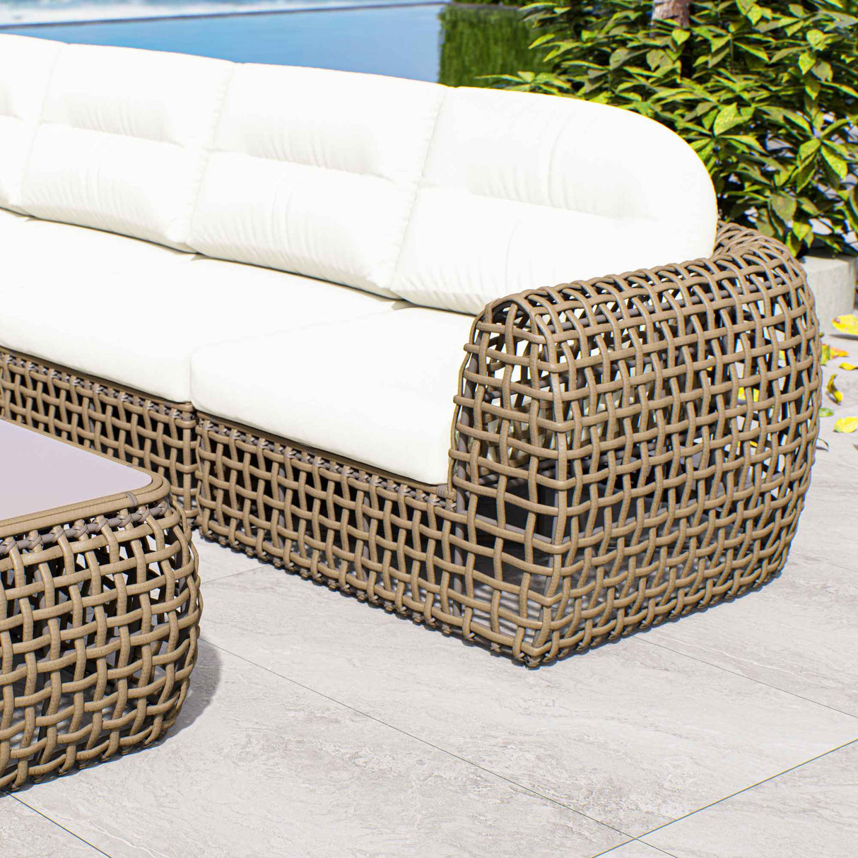Dynasty 10-Piece Sectional Set with Sunbrella Cushions Model 22389-KMNP-10PC by Skyline Design