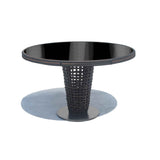 Dynasty Outdoor Round Dining Table with Glass Model 22461-BMNP-GL by Skyline Design