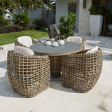 Dynasty Outdoor 5-Piece Dining Set with Sunbrella Cushion Model 22461-KMNP-5PC-CUSH by Skyline Design
