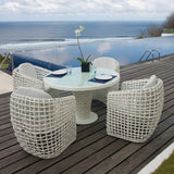 Dynasty Outdoor 5-Piece Dining Set with Sunbrella Cushion Model 22461-WMNP-5PC-CUSH by Skyline Design