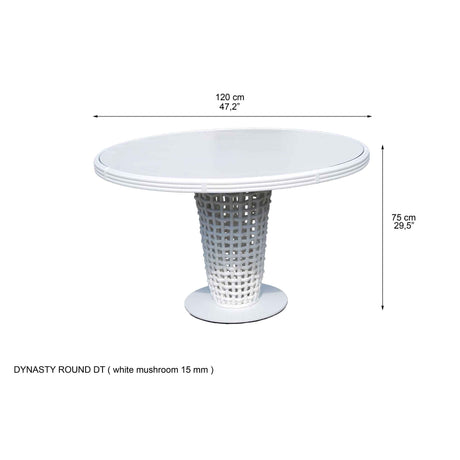 Dynasty Outdoor 5-Piece Dining Set with Sunbrella Cushion Model 22461-WMNP-5PC-CUSH by Skyline Design