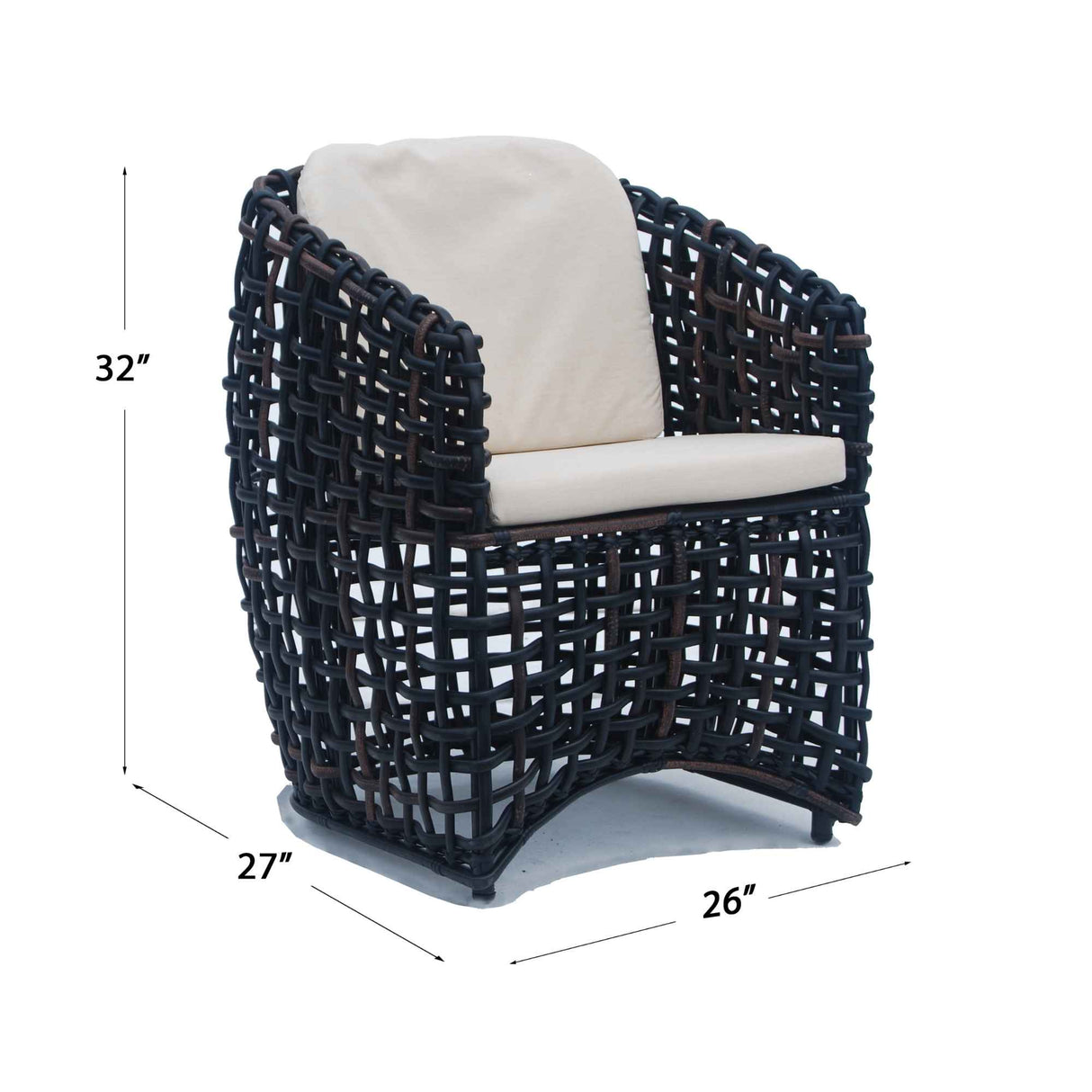 Dynasty Outdoor Dining Armchair with Sunbrella Cushion Model 22462-BMNP-CUSH by Skyline Design