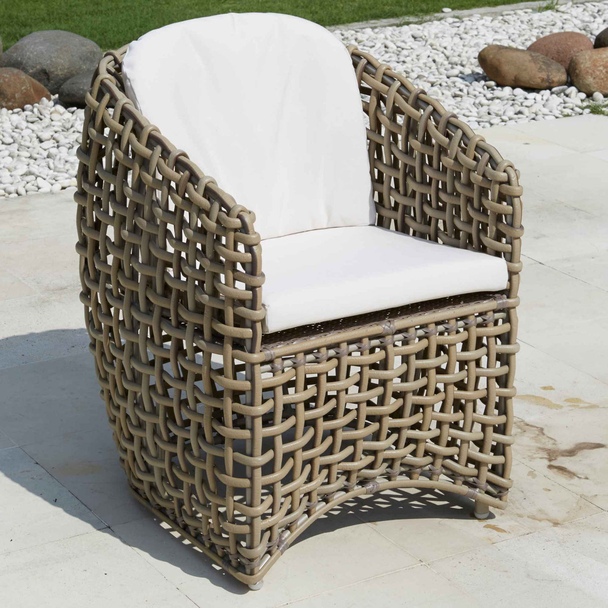 Dynasty Outdoor Dining Armchair with Sunbrella Cushion Model 22462-KMNP-CUSH by Skyline Design