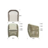 Dynasty Outdoor Dining Armchair with Sunbrella Cushion Model 22462-KMNP-CUSH by Skyline Design
