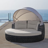 Dynasty Outdoor Daybed with Canopy and Sunbrella Cushions Model 22467-BMNP-CUSH by Skyline Design