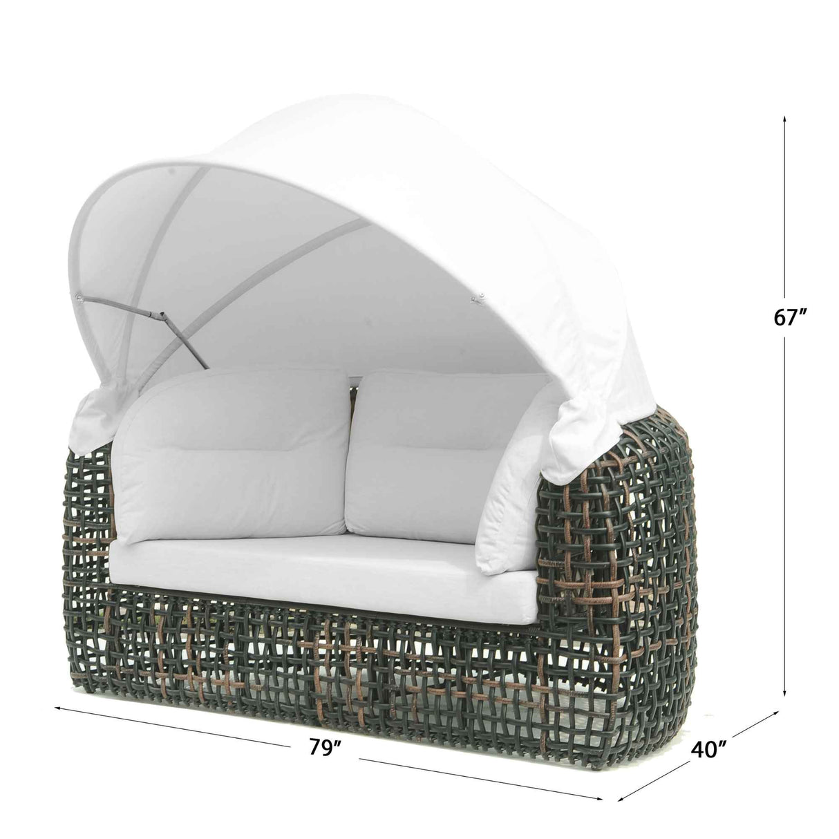Dynasty Outdoor Daybed with Canopy and Sunbrella Cushions Model 22467-BMNP-CUSH by Skyline Design