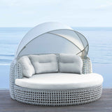 Dynasty Outdoor Daybed with Canopy and Sunbrella Cushions Model 22467-WMNP-CUSH by Skyline Design