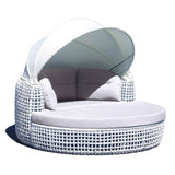 Dynasty Outdoor Daybed with Canopy and Sunbrella Cushions Model 22467-WMNP-CUSH by Skyline Design
