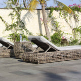 Dynasty Outdoor Chaise Lounger with Sunbrella Cushion Model 22850-KMNP-CUSH by Skyline Design