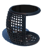 Dynasty Outdoor Auxiliary Table with Glass Model 22851-BMNP-GL by Skyline Design