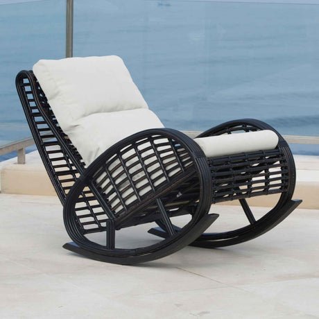 Dynasty Outdoor Rocker with Sunbrella Cushion Model 22858-BMNP-CUSH by Skyline Design