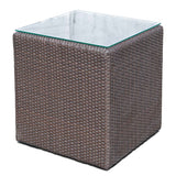Anibal Outdoor Side Table with Glass Model 22884-JCPP-GL by Skyline Design