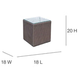 Anibal Outdoor Side Table with Glass Model 22884-JCPP-GL by Skyline Design