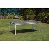 Brafta Outdoor Rectangular Table with Glass Model 22936-SSFF-GL by Skyline Design