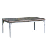 Brafta Outdoor Rectangular Table with Glass Model 22936-SSFF-GL by Skyline Design