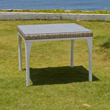 Brafta Outdoor Square Table with Glass Model 22937-SSFF-GL by Skyline Design