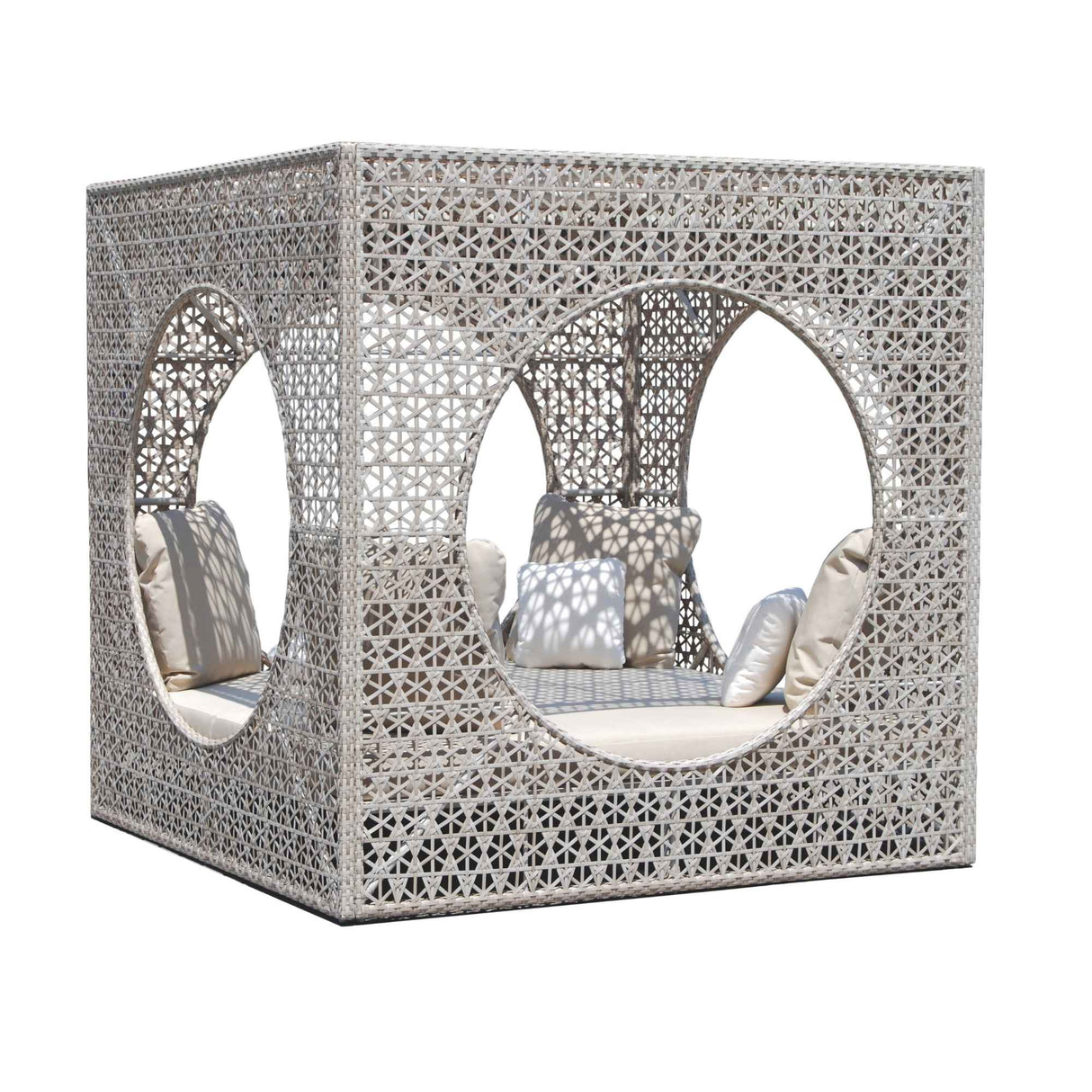 Cube Outdoor Daybed with Sunbrella Cushions Model 23280-SSFF-CUSH by Skyline Design