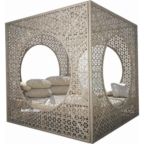 Cube Outdoor Daybed with Sunbrella Cushions Model 23280-SSFF-CUSH by Skyline Design