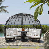 Nexus Outdoor Daybed with Table and Sunbrella Cushions Model 23281-BMNP-2PC-CUSH by Skyline Design