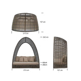 Ruby Outdoor Daybed with Sunbrella Cushion Model 23501-KMNP-CUSH by Skyline Design