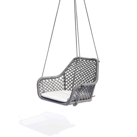 Horizon Outdoor 8FT Pergola with Lamp, Moma Hanging Chairs & Aluminum Table Model 23559-ALU-CUSH by Skyline Design