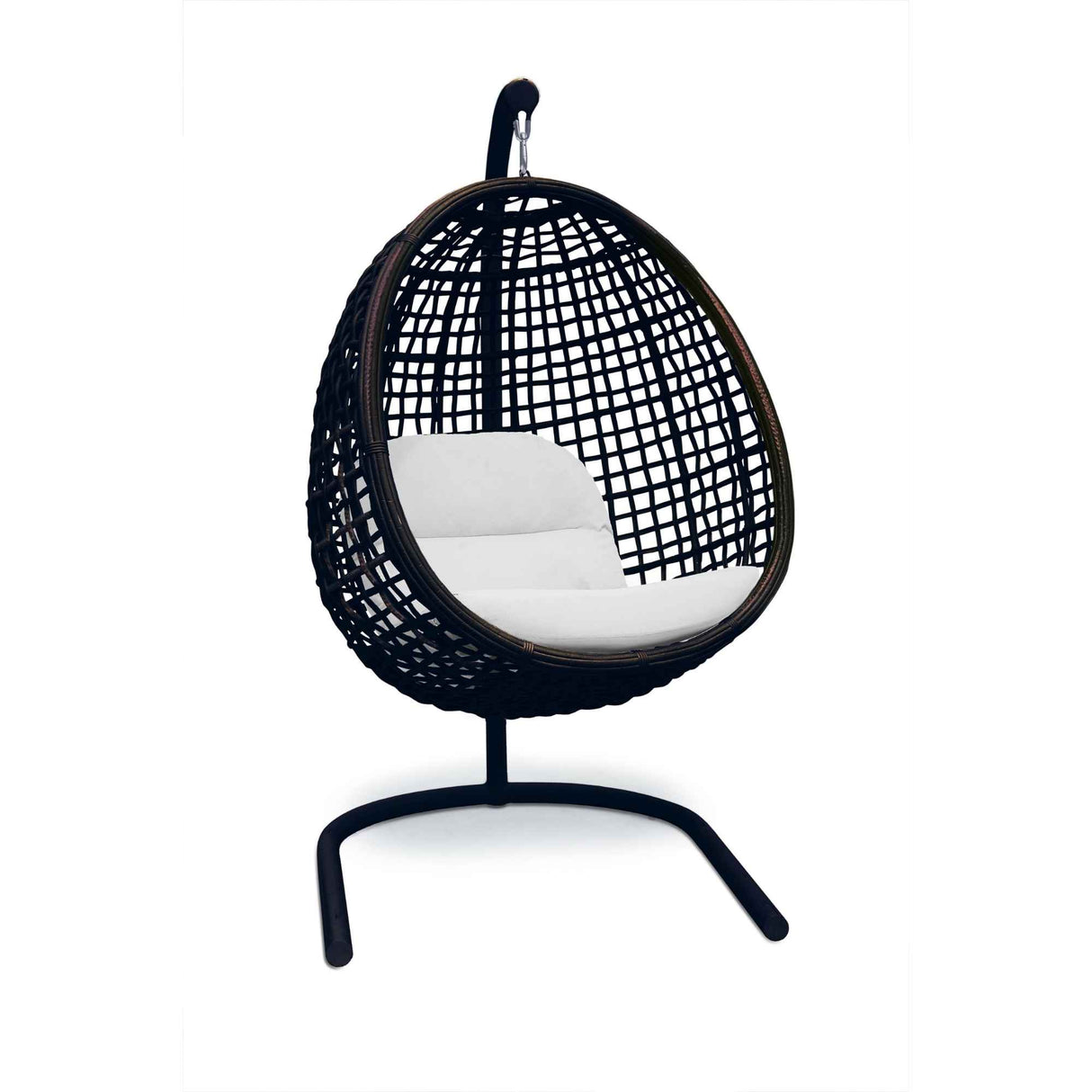 Dynasty Outdoor Hanging Chair with Frame and Sunbrella Cushion Model 23568-BMNP-CUSH by Skyline Design