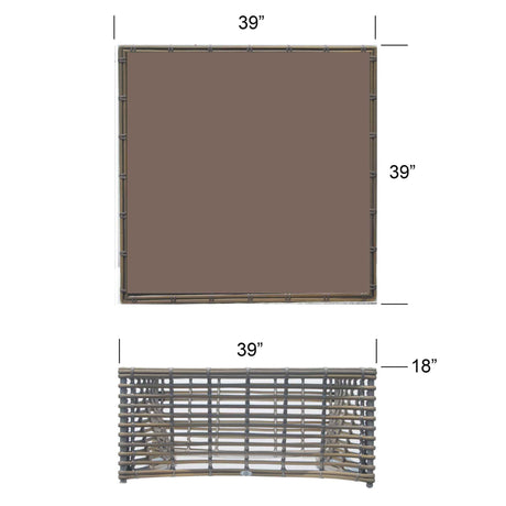 Ruby Outdoor Coffee Table with Glass Model 23664-KMNP-GL by Skyline Design