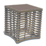 Ruby Outdoor End Table with Glass Model 23665-KMNP-GL by Skyline Design