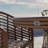 Ruby Outdoor 7-Piece Dining Set with Round Table and Sunbrella Cushions Model 23672-KMNP-7PC-CUSH by Skyline Design