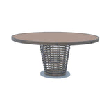 Ruby Outdoor Round Dining Table with Glass Model 23672-KMNP-GL by Skyline Design