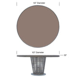 Ruby Outdoor Round Dining Table with Glass Model 23672-KMNP-GL by Skyline Design