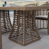 Ruby Outdoor Rectangular Dining Table with Glass Model 23673-KMNP-GL by Skyline Design