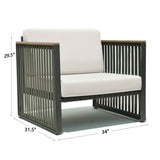Horizon Outdoor 5-Piece Seating Set with Sunbrella Cushions Model 23803-DGST-5PC-CUSH by Skyline Design