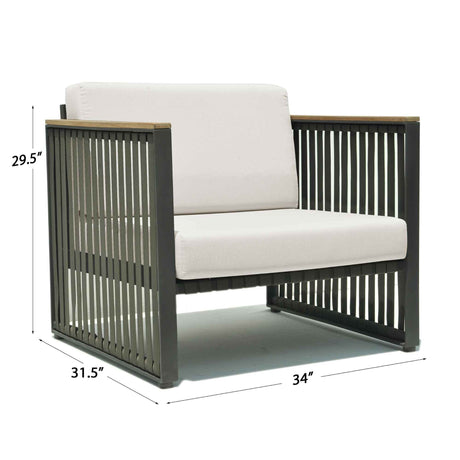 Horizon Outdoor 5-Piece Dining Set with Sunbrella Cushions Model 23812-DGST-5PC-CUSH by Skyline Design