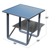 Horizon Outdoor End Table with Glass Model 23805-DGST-GL by Skyline Design