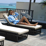 Horizon Outdoor Chaise Lounger with Sunbrella Cushion Model 23809-DGST-CUSH by Skyline Design