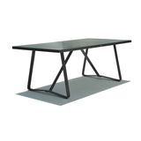Horizon Outdoor Rectangular Dining Table with Glass Model 23811-DGST-GL by Skyline Design