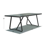 Horizon Outdoor Rectangular Dining Table with Glass Model 23811-DGST-GL by Skyline Design