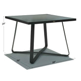 Horizon Outdoor Square Dining Table with Glass Model 23812-DGST-GL by Skyline Design