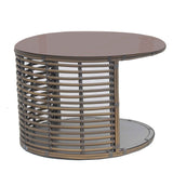 Ruby Outdoor Auxiliary Table with Glass Model 23824-KMNP-GL by Skyline Design