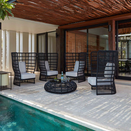 Rio Outdoor Armchair with Sunbrella Cushion Model 23830-BLPR-CUSH by Skyline Design
