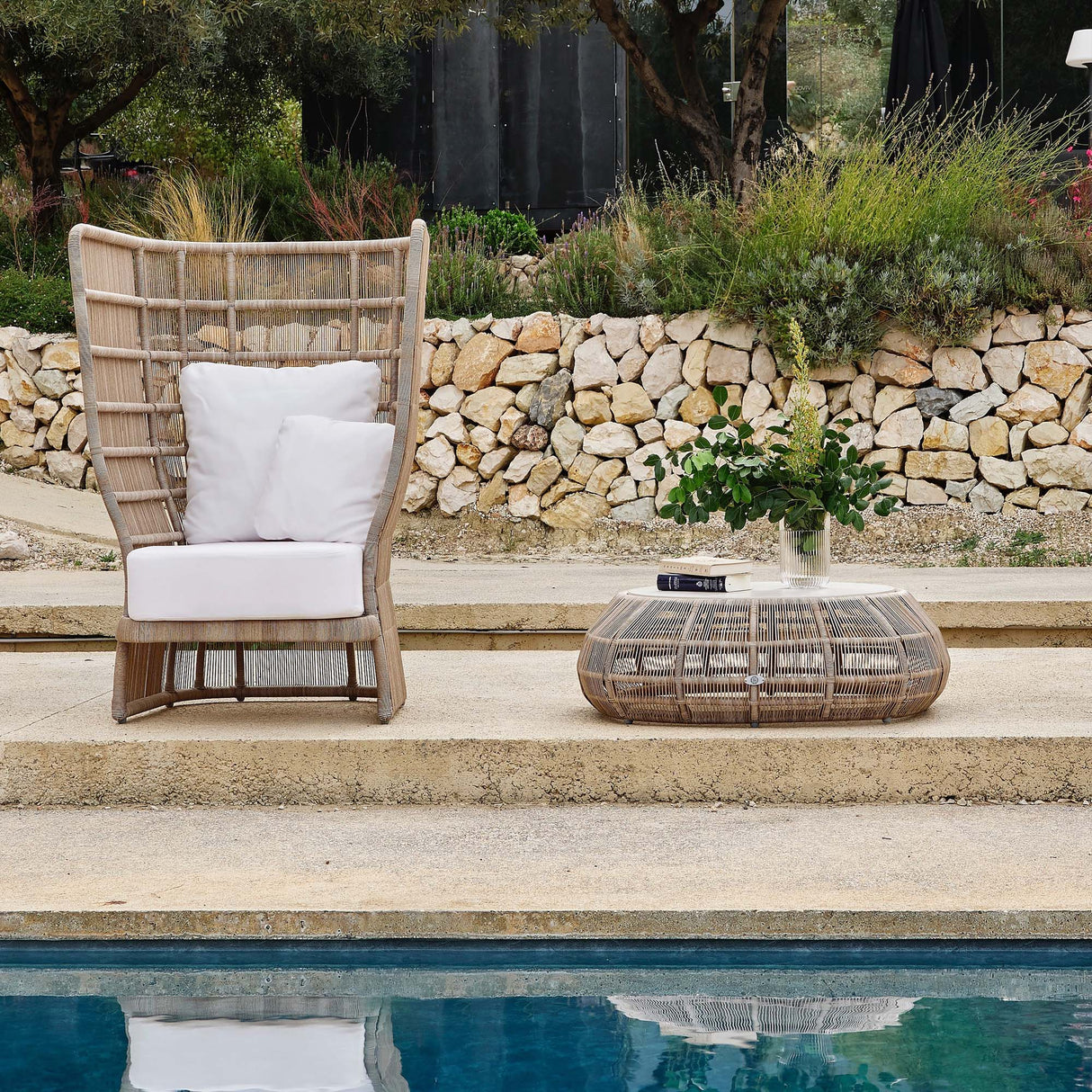 Rio Outdoor 2-Piece Occasional Set with Sunbrella Cushions Model 23830-SSPR-2PC by Skyline Design