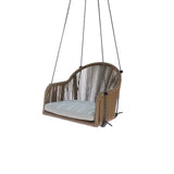 Horizon Outdoor 8FT Pergola with Lamp, Calixto Hanging Chairs & Aluminum Table Model 23832-ALU-CUSH by Skyline Design