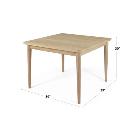 Krabi Outdoor 5-Piece Square Dining Set with Sunbrella Cushions Model 24100-TEAK-KA-5PC by Skyline Design